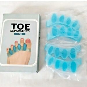 Silicone Gel Toe Separators For Toe Alignment Straightening Blue 4 Pack